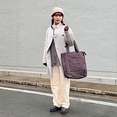 婦人 カシミヤ混ノーカラーコート | 無印良品